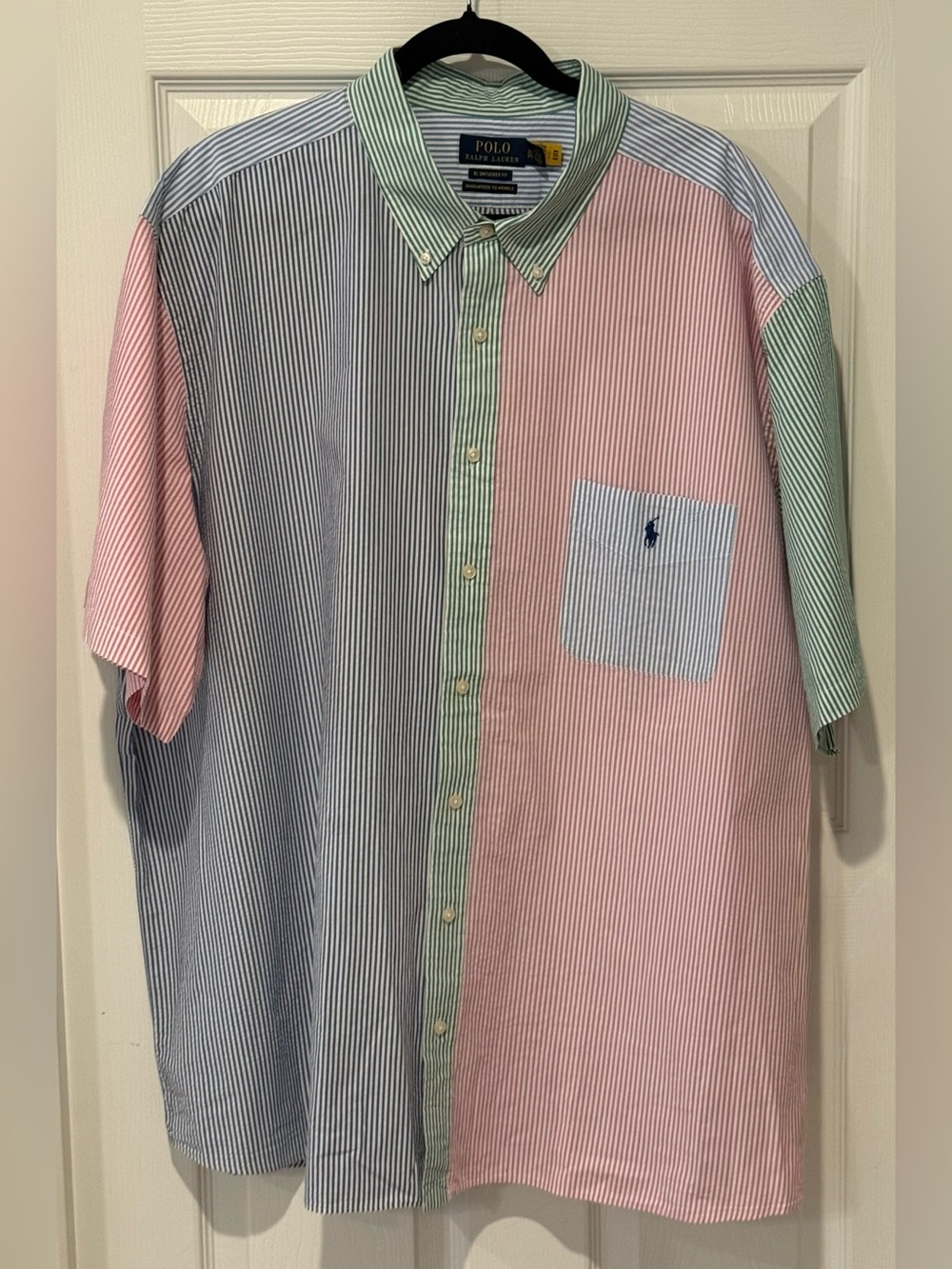 Polo Ralph Lauren RL Prepster Seersucker Fun Shirt 3XL Colorblock Stripes